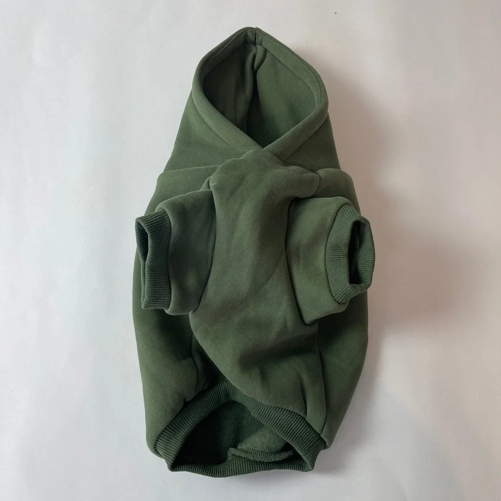 Comfrt Dog Hoodie Medium Green Fleece Pet Sweatshirt Good Days Ahead